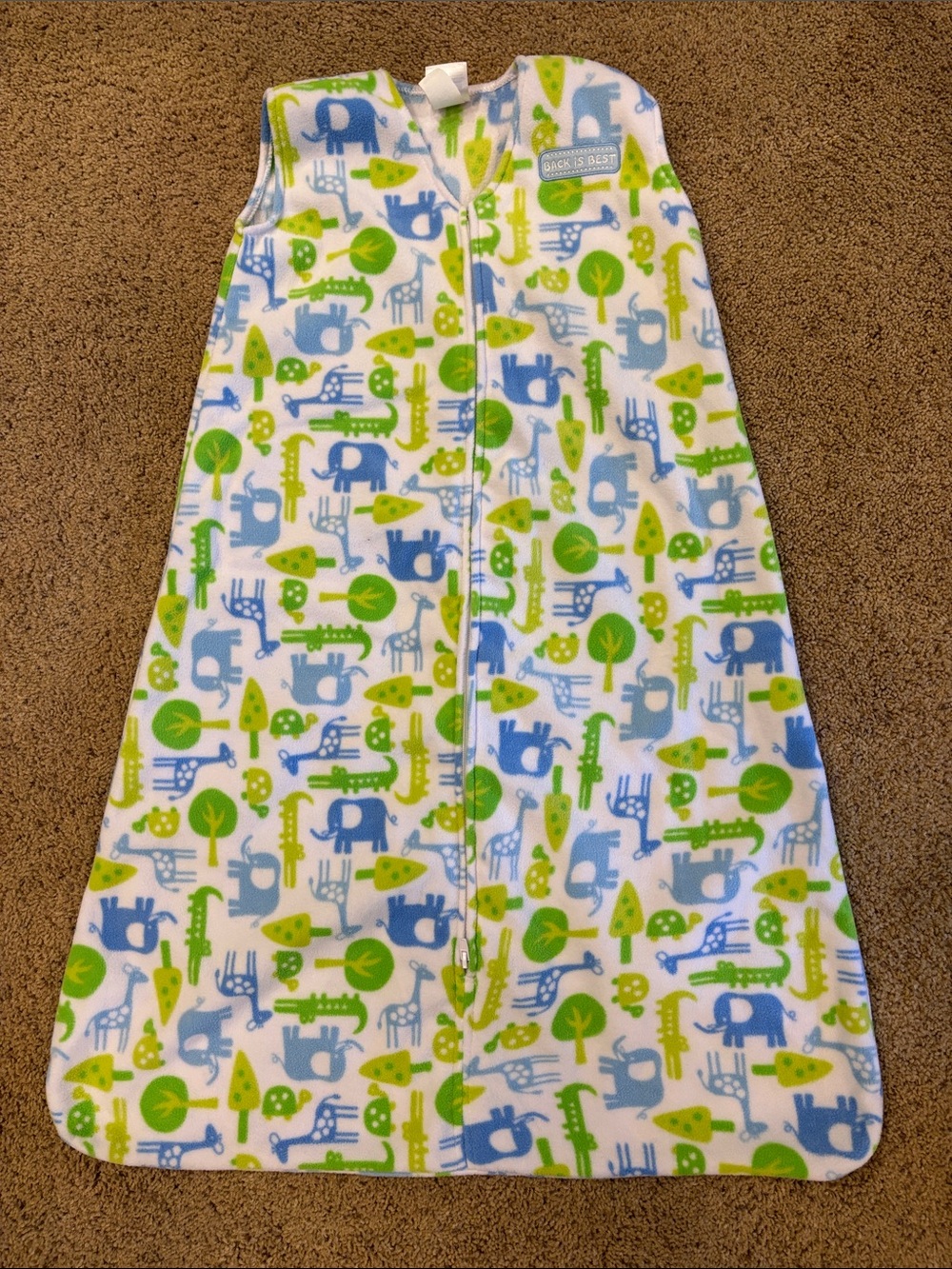 Halo Blue & Green Safari Fleece Sleep Sack, size 18-24 months